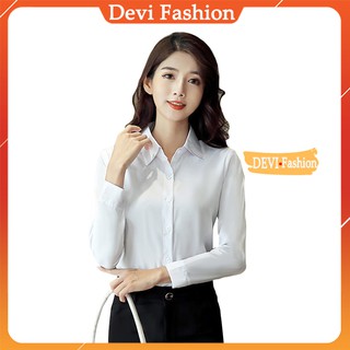Áo Sơ Mi Nữ Trắng Đẹp, Phong Cách Hàn Quốc, Trẻ Trung, , Công Sở, Tay Dài, Ngắn, Cộc, Chất  Vải Mát Màu Đen Xanh Đỏ Hồng