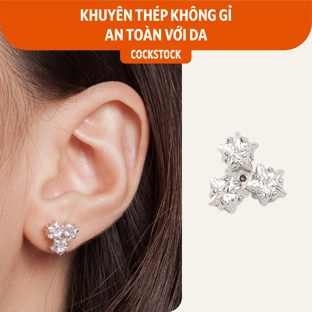 Khuyên tai đá Triple Blink Star Earring CockStock