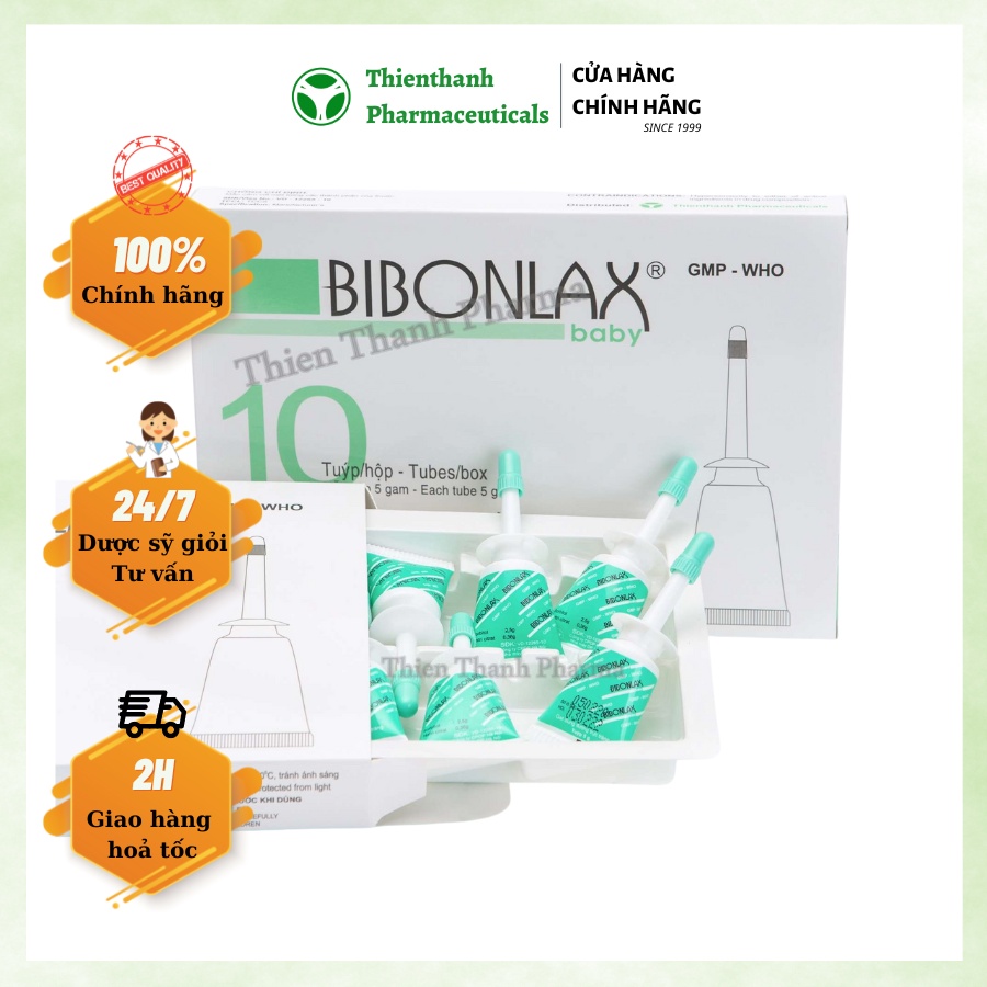 Gel thụt trực tràng BIBONLAX 5G&8G Hộp 10 tuýp khi bị táo bón, đau rát hậu môn- Thiên Thành Pharmaceuticals