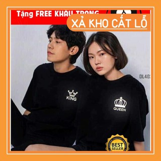 🔥SIÊU SALE🔥 Mẫu áo đôi áo cặp cute in phản quang King Queen cưc HOT nhất giá rẻ đẹp