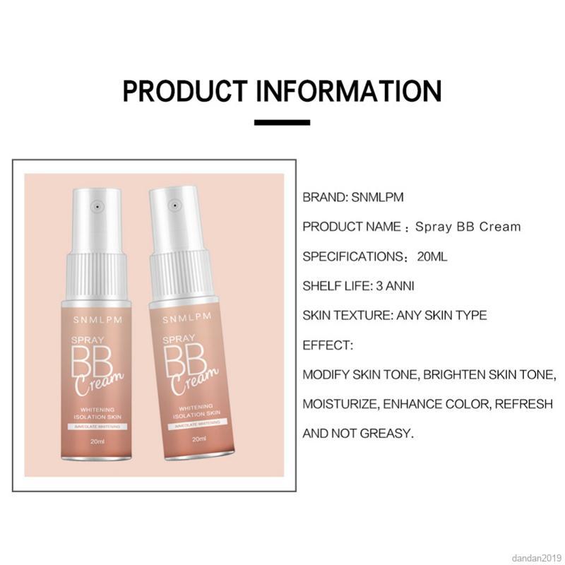 [Hàng mới về] Kem BB Dạng Xịt 50ml Dưỡng Ẩm Thoáng Khí Giúp Làm Đều Màu Da Che Khuyết Điểm | BigBuy360 - bigbuy360.vn