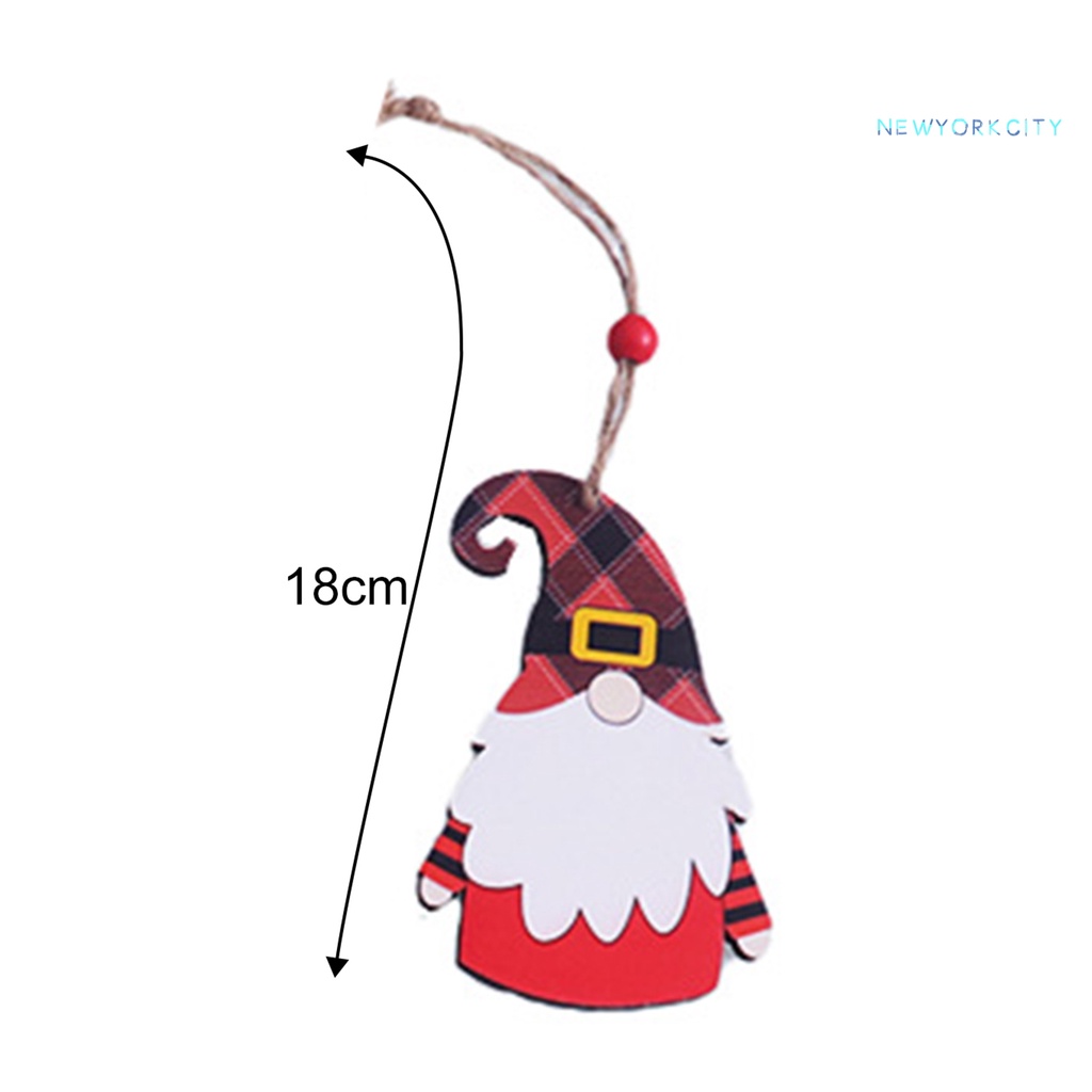 Phụ Kiện Treo Trang Trí Cây Thông Giáng Sinh Hình Ông Già Noel Bằng Gỗ Tinh Tế Cho Năm Mới