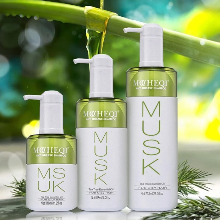 Dầu Gội Phục Hồi Hư Tổn Dành Cho Tóc Dầu và Nhờn  MOCHEQI MUSK Tea Tree Essential Oil