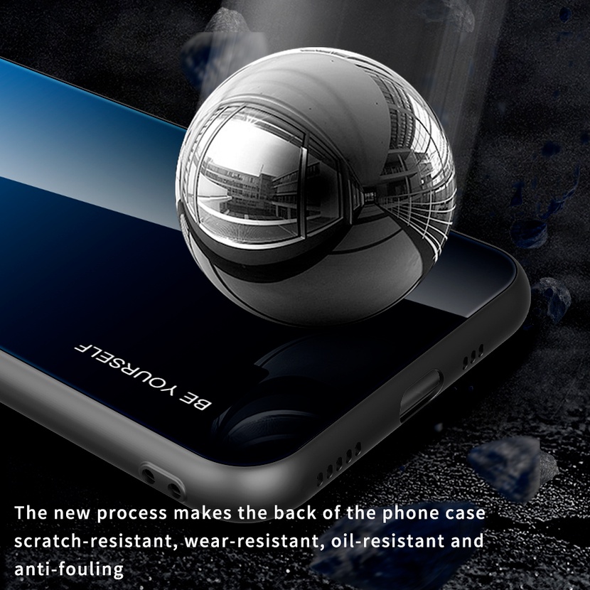 Ốp Điện Thoại Khung TPU Mềm Mặt Kính Cường Lực Màu Gradient Cho Samsung Galaxy A53 A33 A32 A22 A13 5G