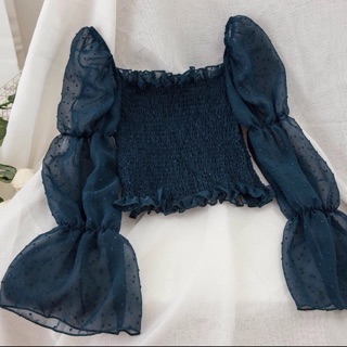 Trễ vai tay bồng Croptop 💕