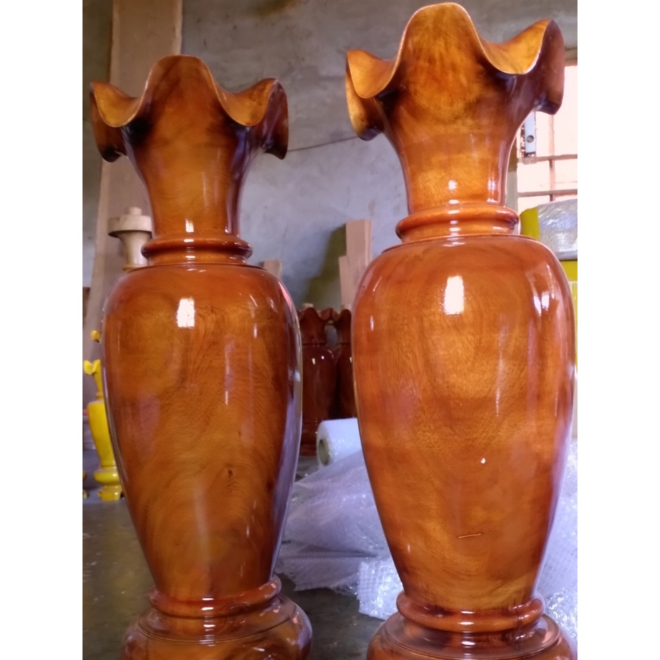 Cặp lục bình gỗ tràm cao 61 x 20 cm