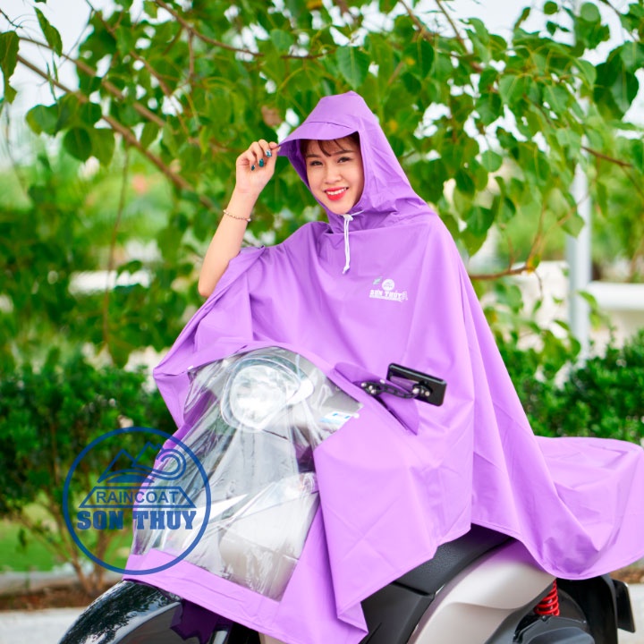 Áo mưa choàng cánh dơi Sơn Thủy, áo mưa vải dù 2 lớp cỡ đại K7 siêu to, áo mưa 1 đầu dày dặn kèm túi đựng có quai
