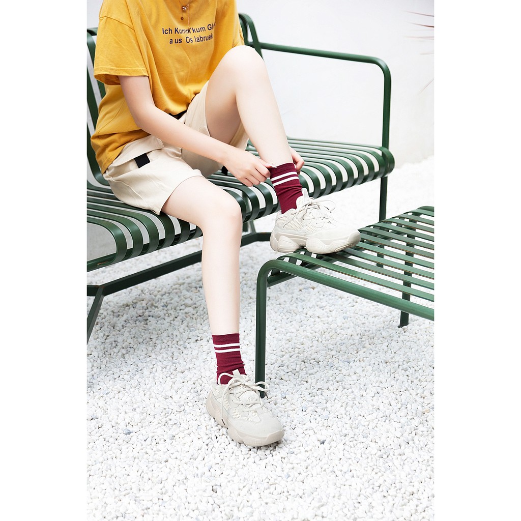 Tất vớ thể thao thời trang nam nữ kẻ ngang vintage nhiều màu cá tính