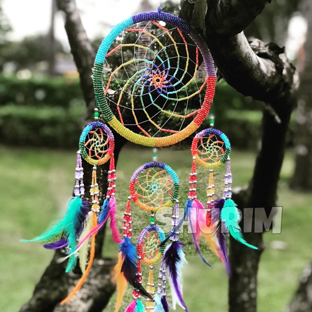 Dream Catcher Màu Cầu Vồng Phong Cách Bohemian