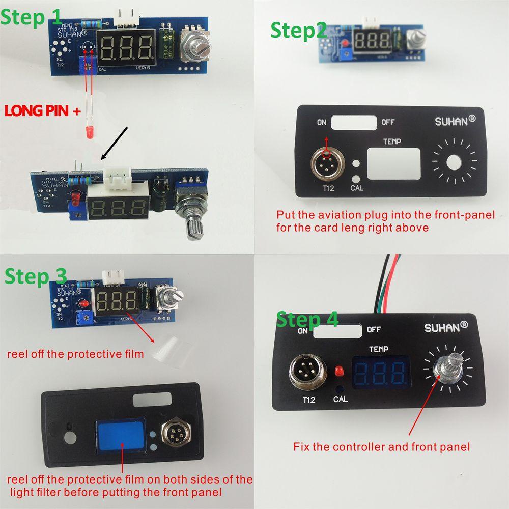 MUVAKO Trạm Sắt Hàn DIY T12-D Cho Bảng Điều Khiển Thời Gian Màn Hình LED Kỹ Thuật Số