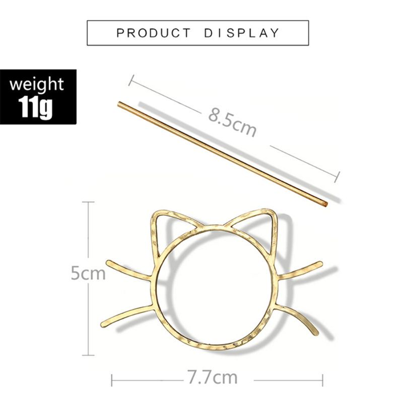Kẹp Tóc Kim Loại Hình Mèo Dễ Thương Cho Nữ