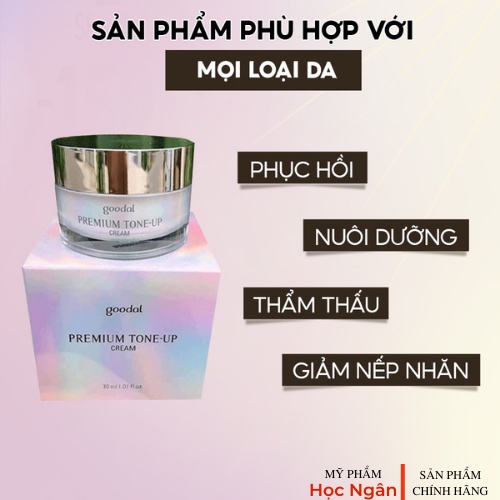 Kem Dưỡng Trắng Da Ốc Sên GOODAL Premium Snail Tone-Up Cream 30ml Nuôi dưỡng và phục hồi làn da bị hư tổn myphamhocngan1