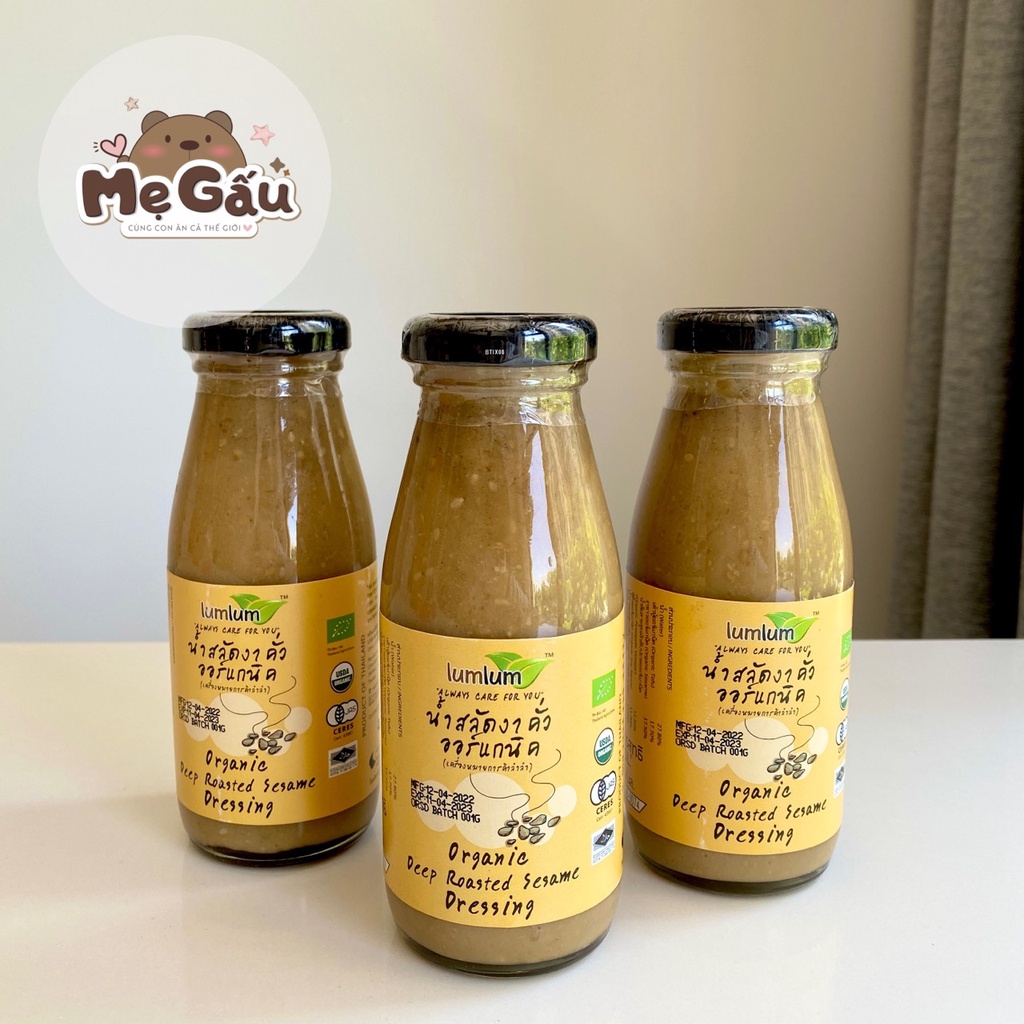 Sốt mè rang hữu cơ 175ml Lumlum trộn salad