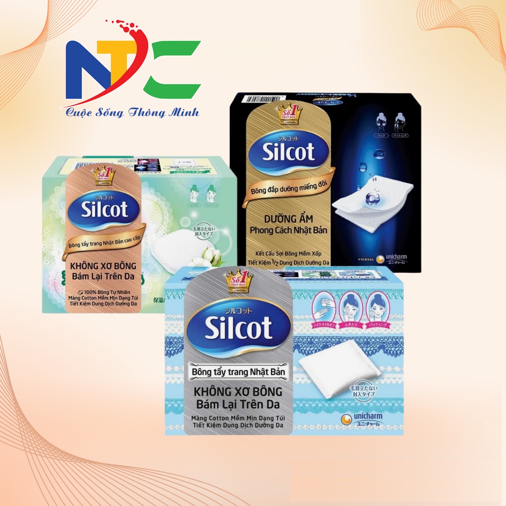 BôngTrang Điểm (bông tẩy trang) Silcot Nhật Bản (Hộp 82 miếng)