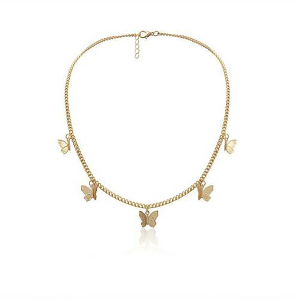 Dây chuyền choker màu vàng/bạc hình bướm thời trang Bohemia cho nữ