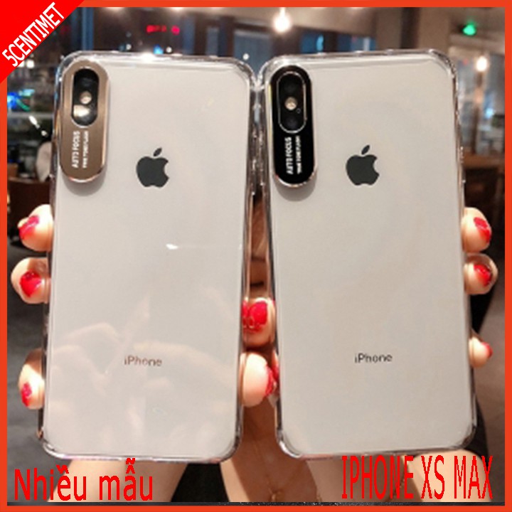 ỐP LƯNG IPHONE XS MAX ( ốp trong suốt có bảo vệ camera bằng kim loại , có bảo vệ chân sạc ) 5CENTIMET