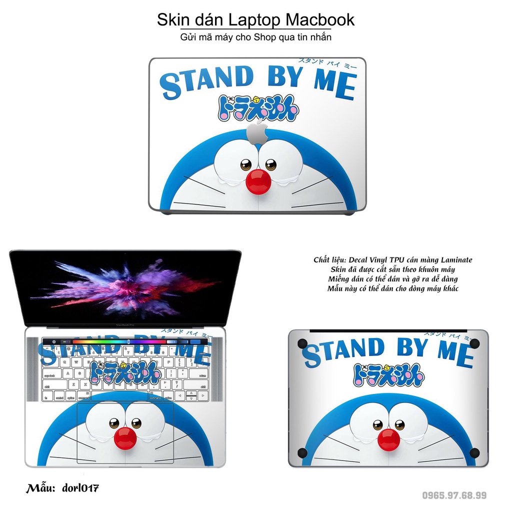 Skin dán Macbook mẫu Doraemon (đã cắt sẵn, inbox mã máy cho shop)