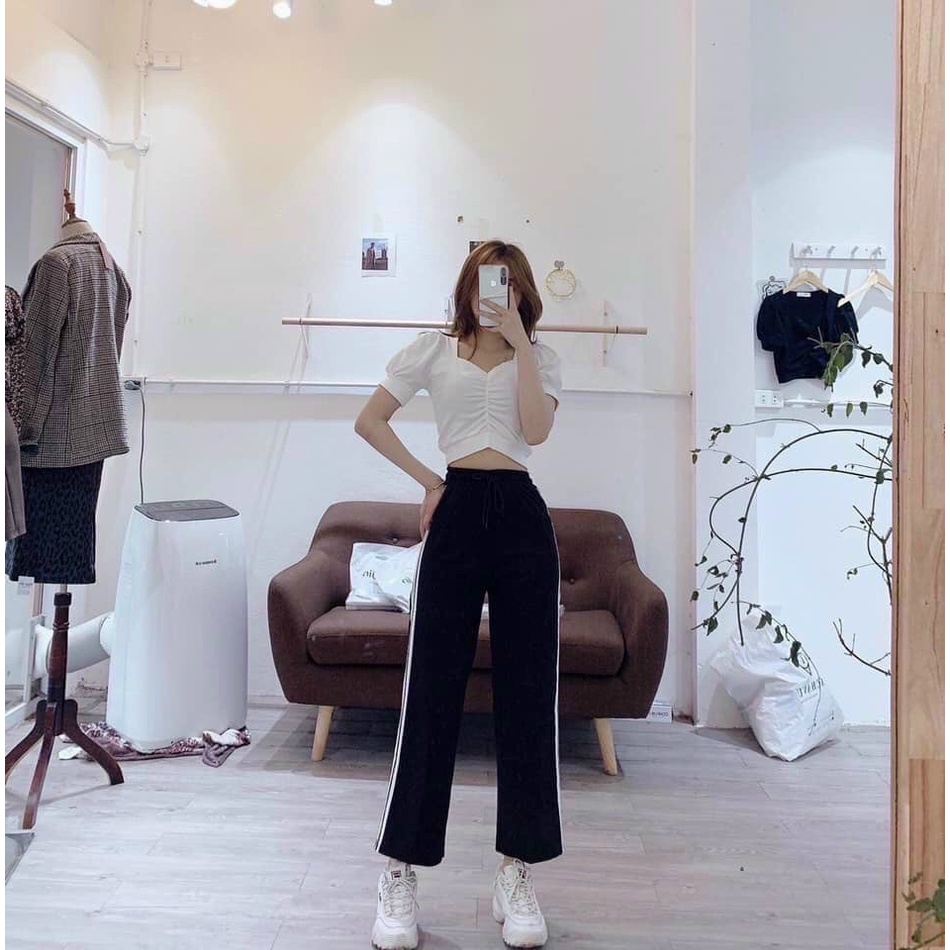 Quần 3 sọc suông nữ, dáng thể thao 3SOC XinhShop365