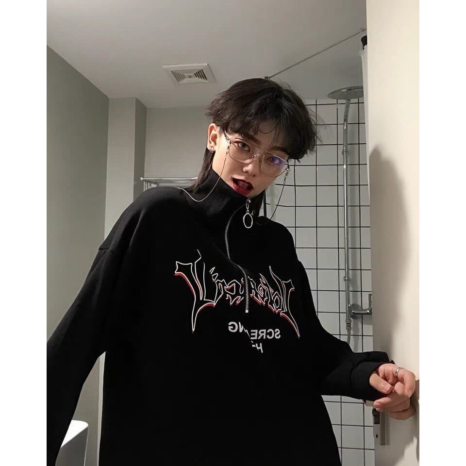 Mẫu ÁO SWEATER NỈ NGOẠI Cổ lọ phối ZIP (có ảnh thật) | BigBuy360 - bigbuy360.vn