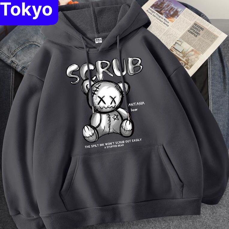 ÁO NỈ IN HÌNH GẤU SCRUB SIÊU NÉT, ÁO HOODIE NAM NỮ FROM RỘNG CHẤT MỊN CAO CẤP NEW - TOKYO FASHION