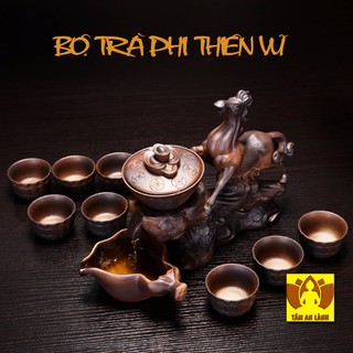 Bộ ấm trà Lộc Mã - Phi Thiên Vũ biểu tượng Công danh tài lộc + tặng bộ quà 325k