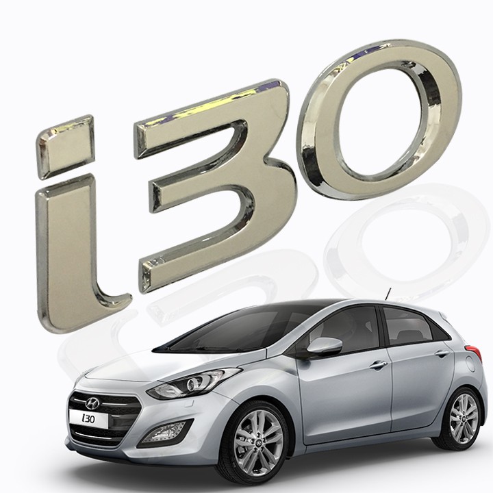 Logo chữ nổi i30 dán trang trí đuôi xe