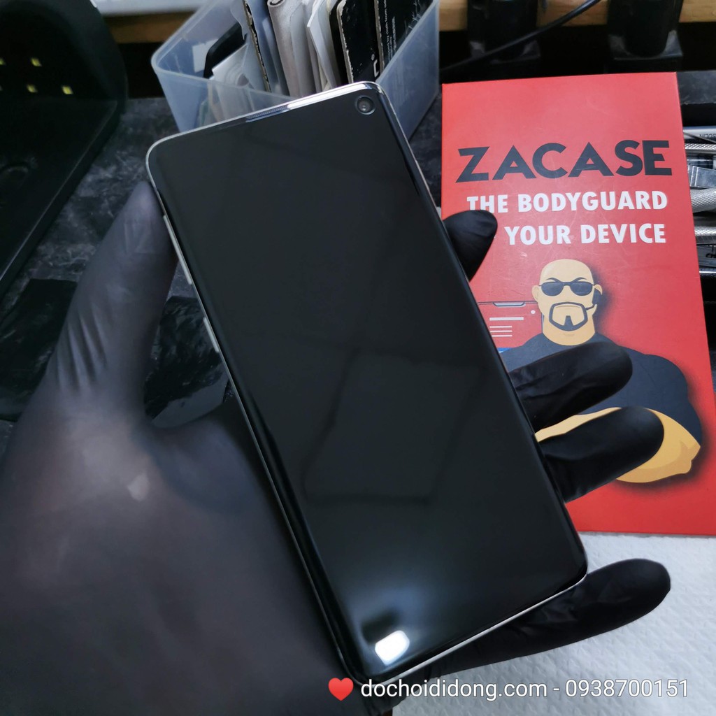 Dán cường lực chống nhìn trộm Samsung S10 Zacase keo UV cao cấp