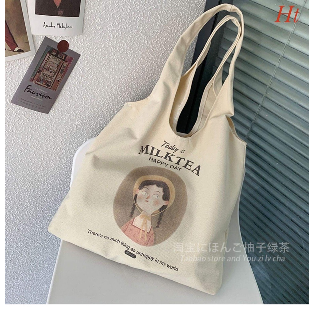 [FREESHIP, HÀNG HOT] TÚI QUAI TRÒN IN HÌNH CÔ GÁI PHONG CÁCH CỔ ĐIỂN ĐI HỌC ĐI CHƠI CỰC TEEN CỰC LẠ PHỐTHỜITRANG HOTTEEN