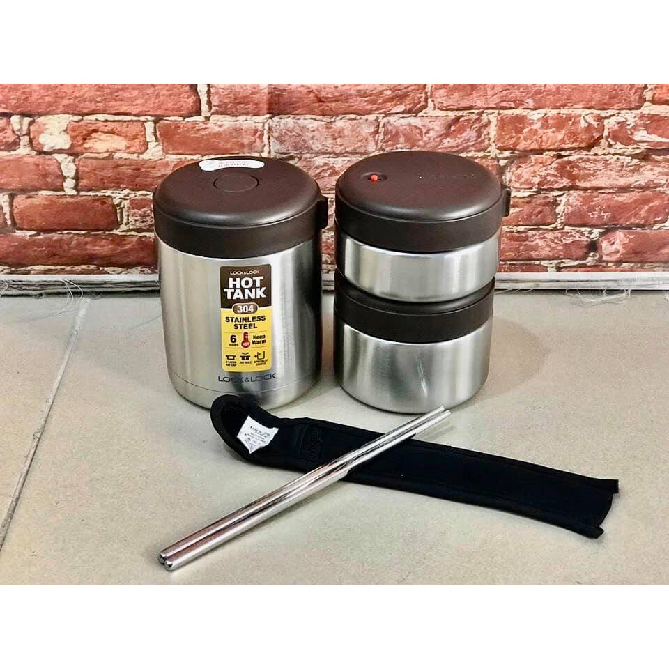 Bộ 3 Hộp Cơm Giữ Nhiệt Lock&Lock Mushroom LHC8025SLV | BigBuy360 - bigbuy360.vn