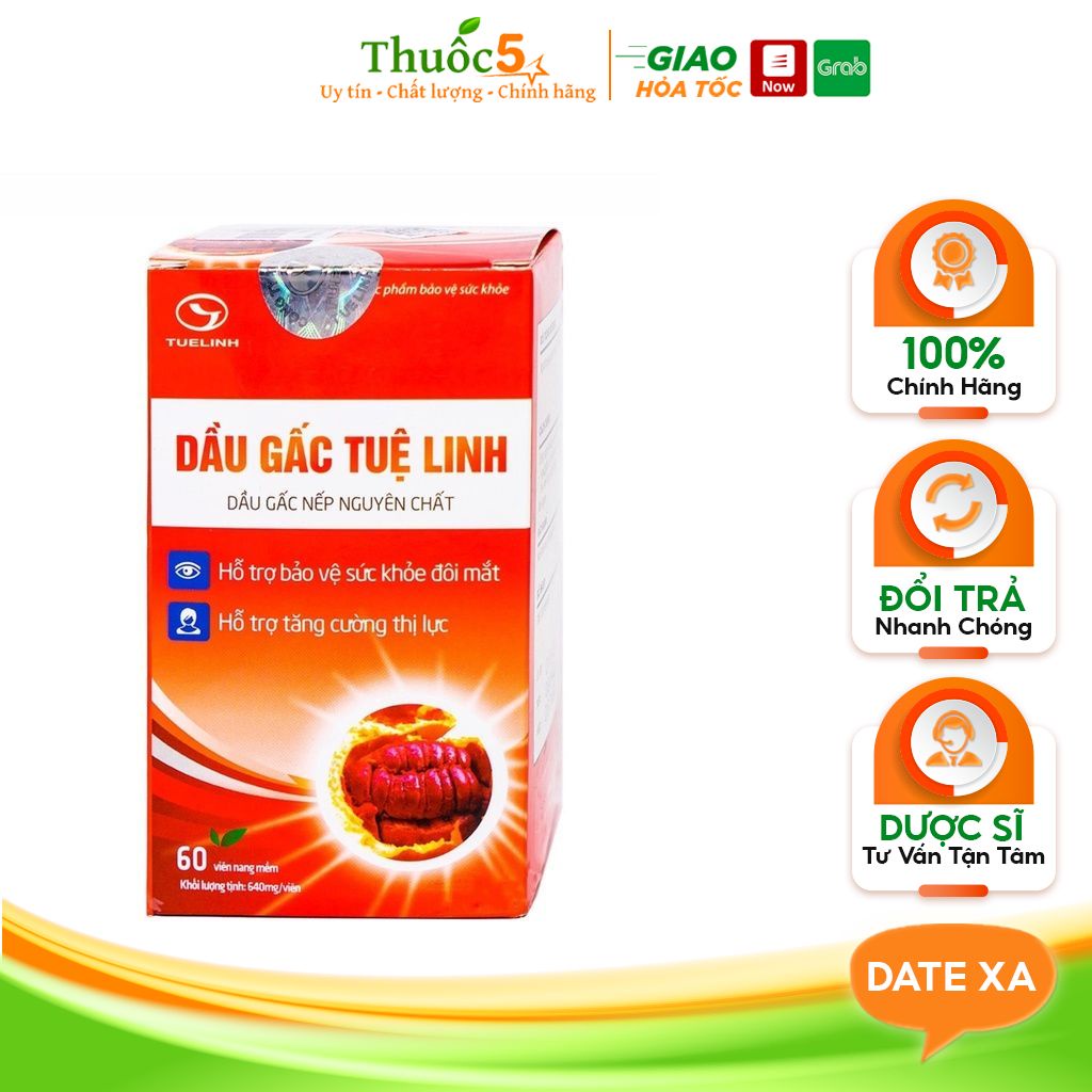 Dầu Gấc Tuệ Linh Viên Uống Bổ Mắt Hộp 60 viên.
