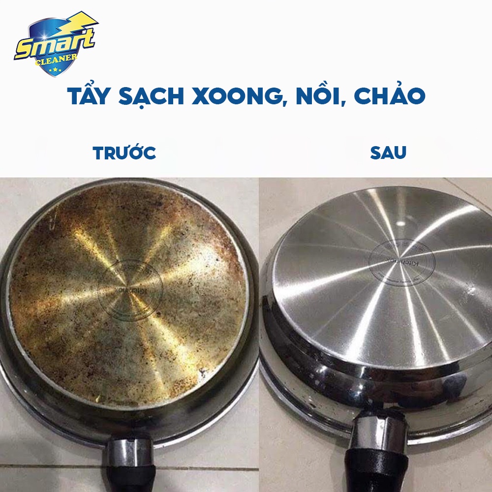 Smart Cleaner Nước tẩy rửa dầu mỡ lâu ngày nhà bếp SMART làm sạch nhanh không cần cọ rửa xoong nồi, máy hút mùi