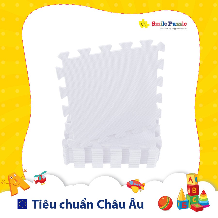 Thảm chơi cho bé - đơn màu Pastel (10 miếng, diện tích 1m2) Smile Puzzle Không mùi