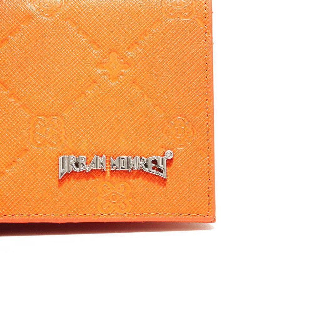 Ví Dài Da URBAN MONKEY LOLIPOP Màu Cam Họa Tiết Logo In Dập