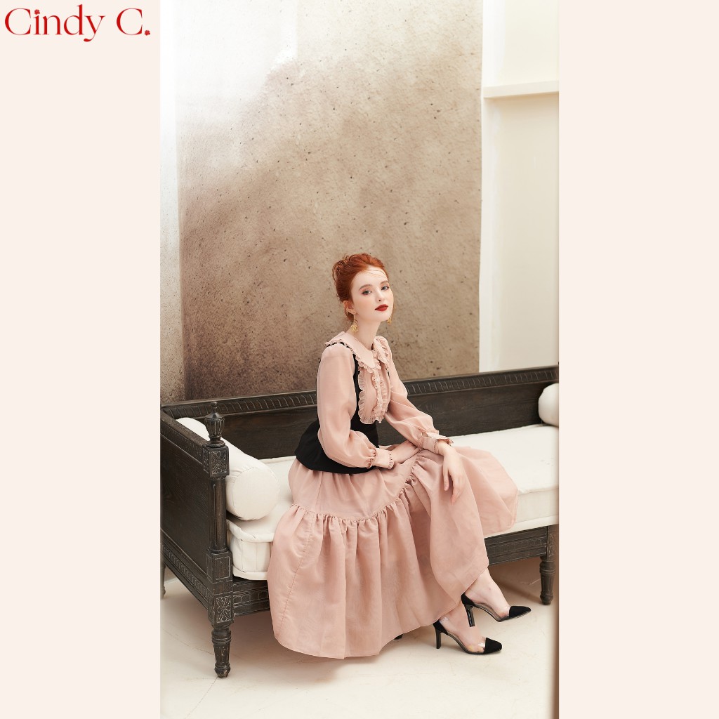 Áo kiểu nữ Chickadee CINDY C chất liệu Tuytsi thiết kế sang chảnh 731