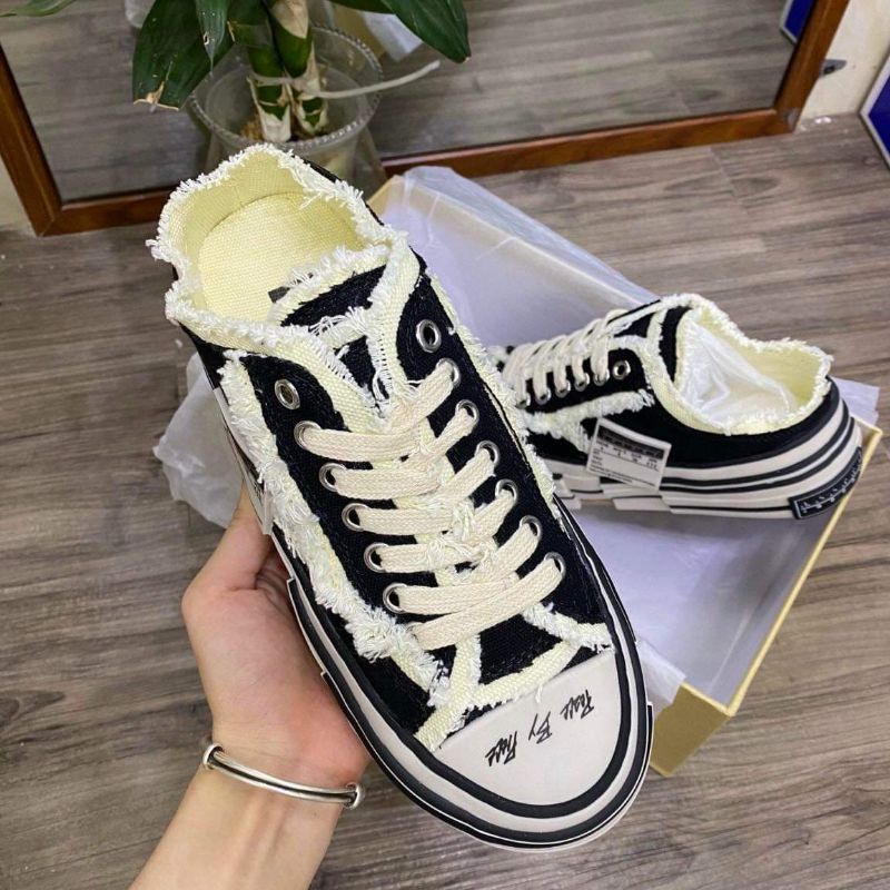 Sục xvessel ❤tặng kèm dây❤  giày đạp gót xvessel   ,  thể thao nam nữ sneaker cv rách học sinh sinh viên hàng 11