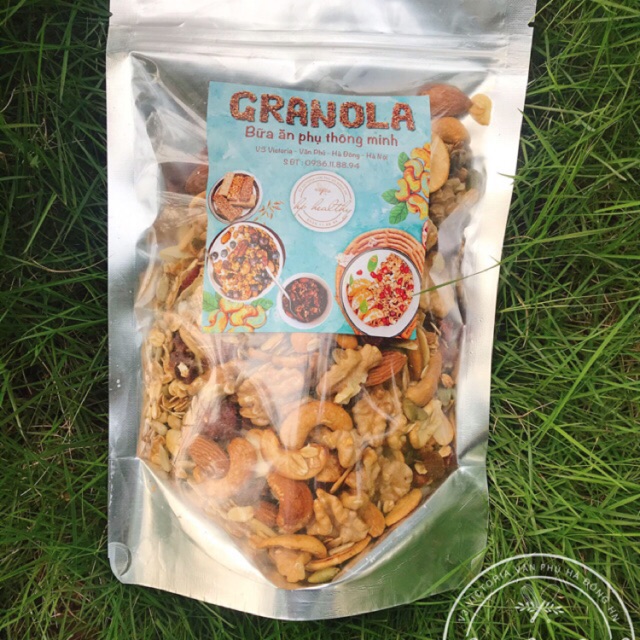 250gram granola nhà làm siêu nhiều hạt