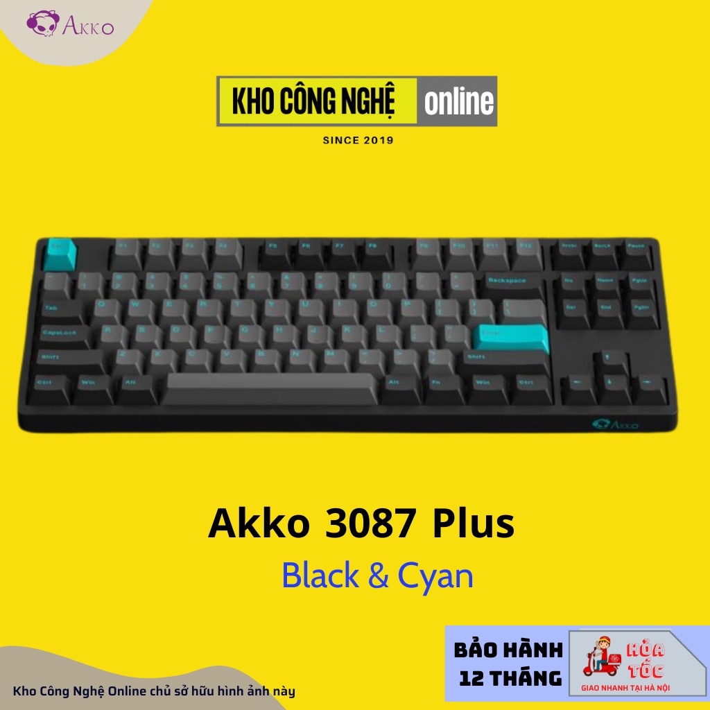 Bàn Phím Cơ AKKO 3087 Plus Black &amp; Cyan | 3087 Plus Prunus Lannesiana (Foam tiêu âm / AKKO CS switch)