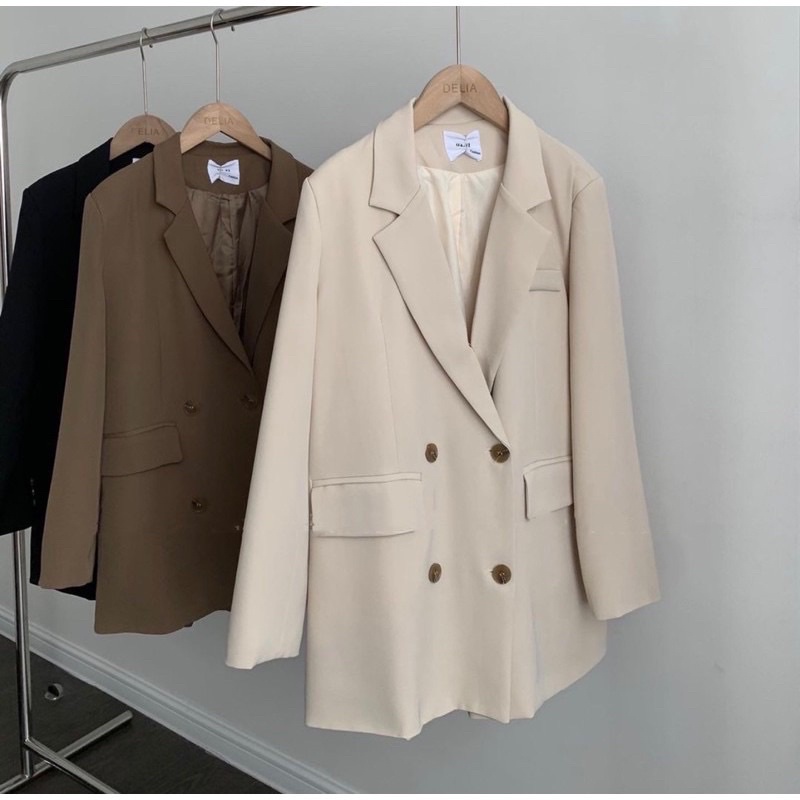 Áo blazer nữ form rộng hai lớp hai cúc có túi ngực/ Áo Blazer Ulzzang 2 lớp túi nắp mở form rộng | BigBuy360 - bigbuy360.vn