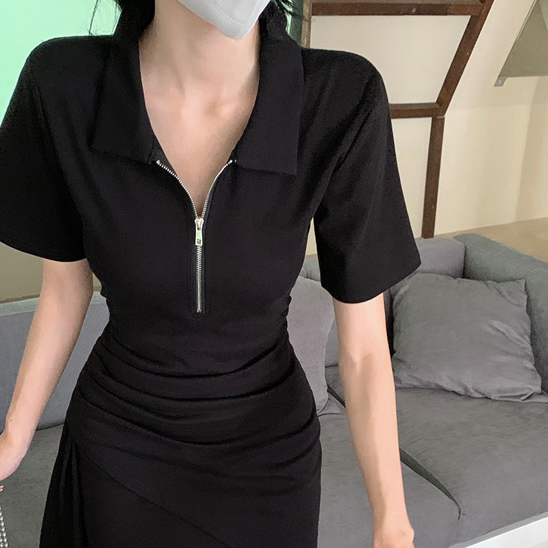 Đầm PERTY ôm dáng cổ polo phong cách Hàn Quốc dành cho nữ