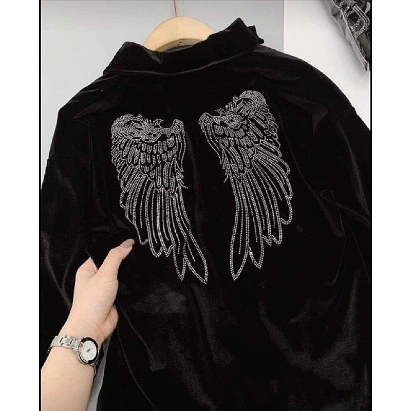 Set sơ mi nhung đá cao cấp