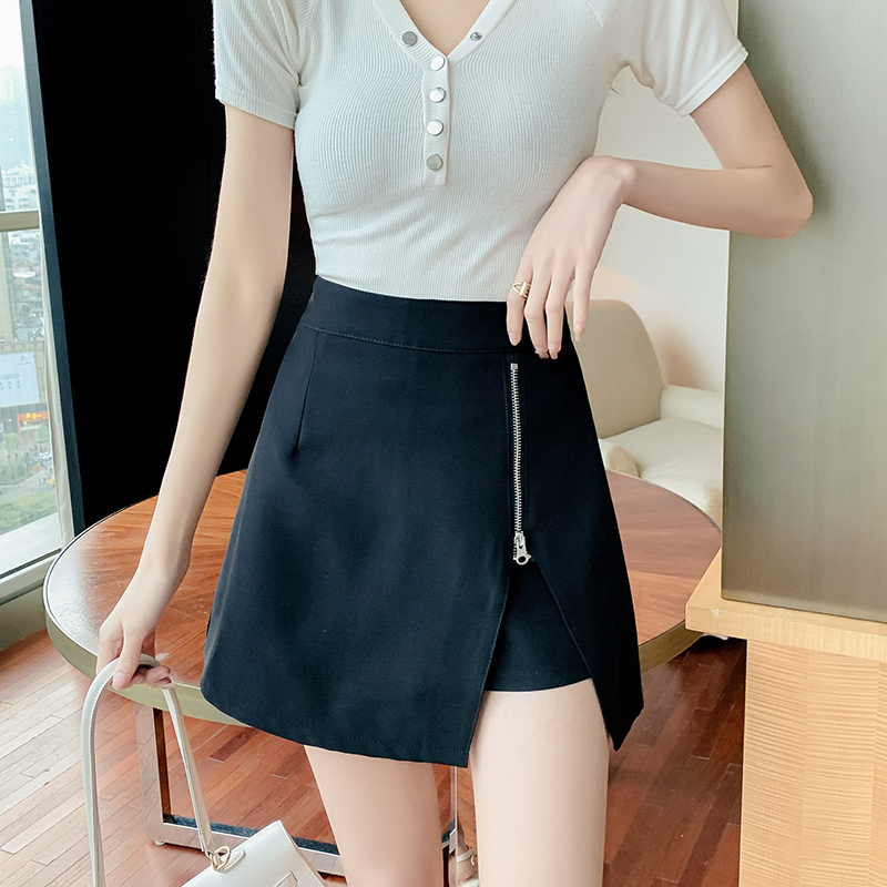 Chân Váy Chữ A Phối Khóa Kéo Thời Trang Xuân Hè 2021 Cho Nữ