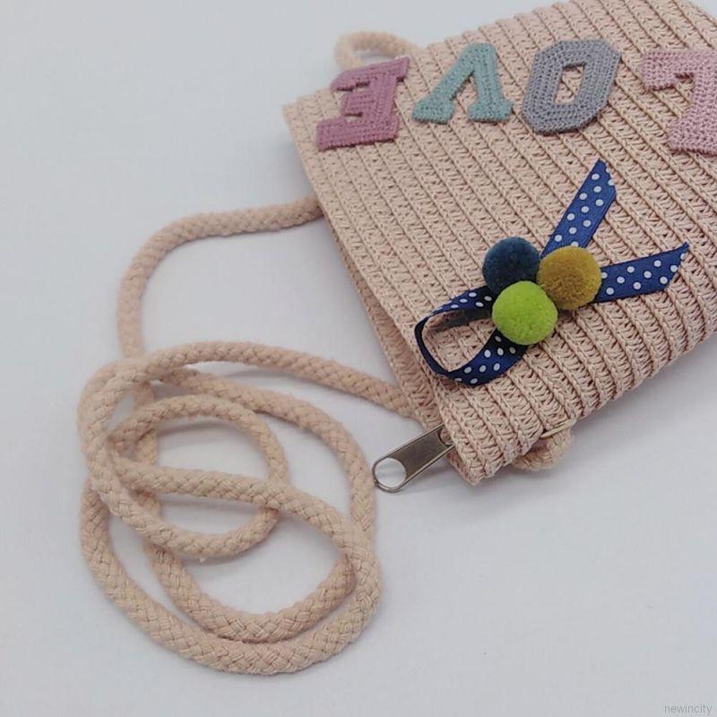 Túi đeo chéo thêu chữ kiểu Hàn Quốc cho bé gái