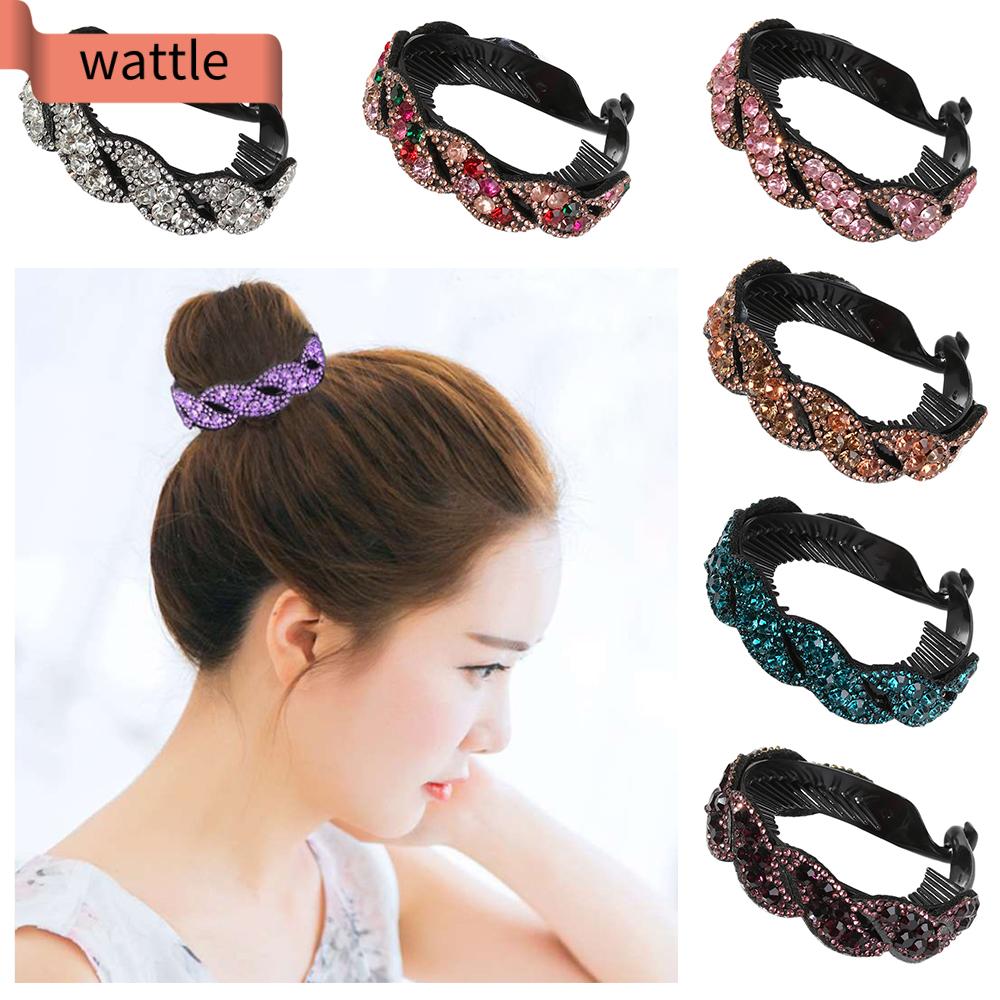 Kẹp Quắp Giữ Tóc Búi Đuôi Ngựa Đính Đá Thời Trang Cho Nữ