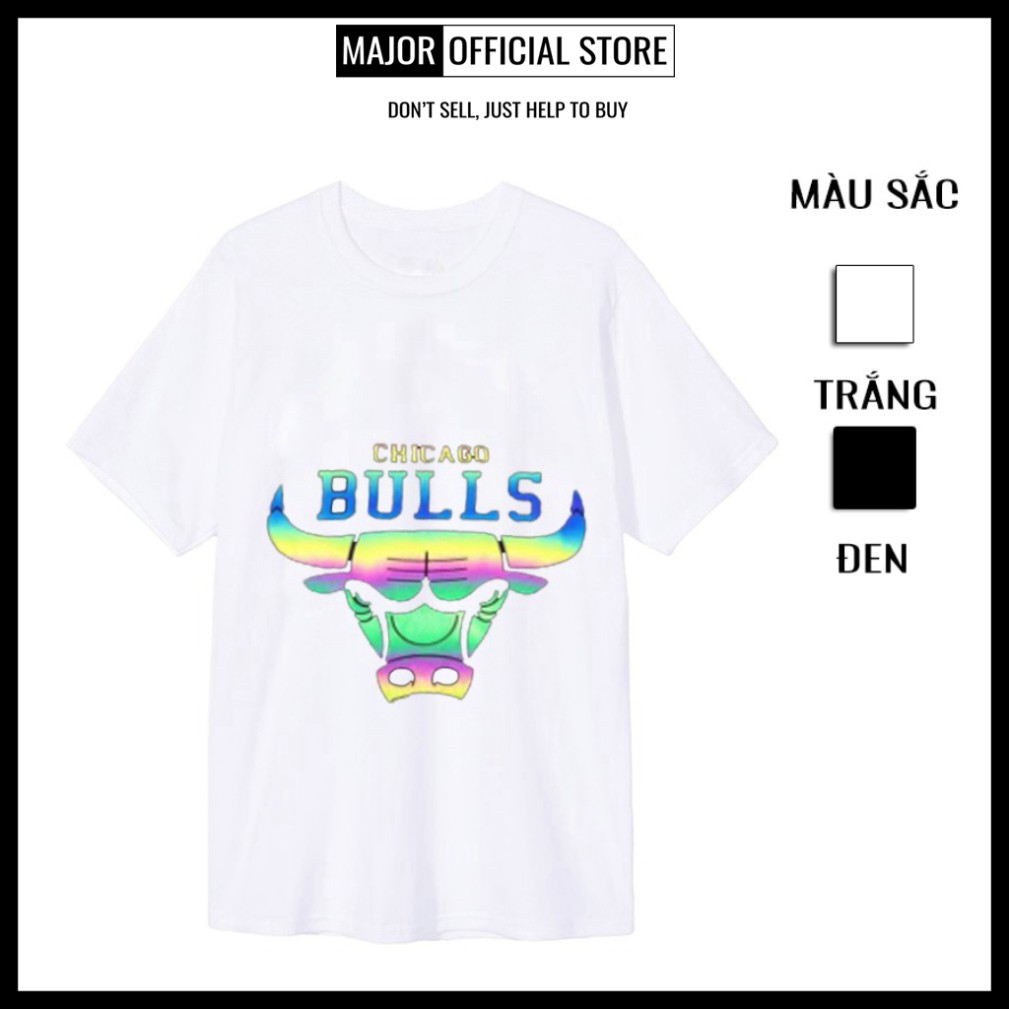 Áo Thun Oversize Tay Lỡ MAJOR Chicago Bulls Dáng  Xuông Unisex Nam Nữ Vải Cotton Cao Cấp -  ATP11