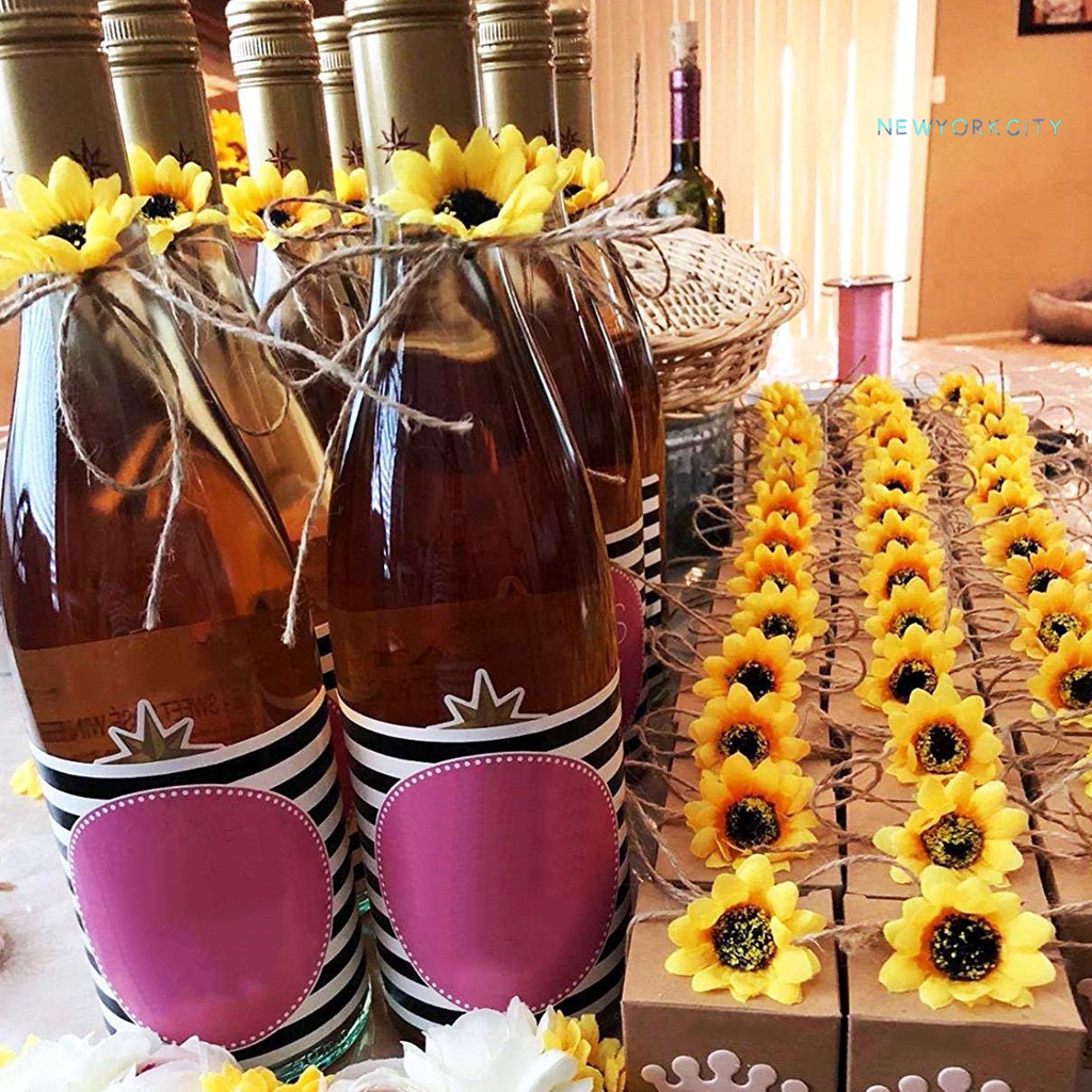 Set 50 Bông Hoa Hướng Dương Nhân Tạo Bằng Nhựa Dùng Trang Trí