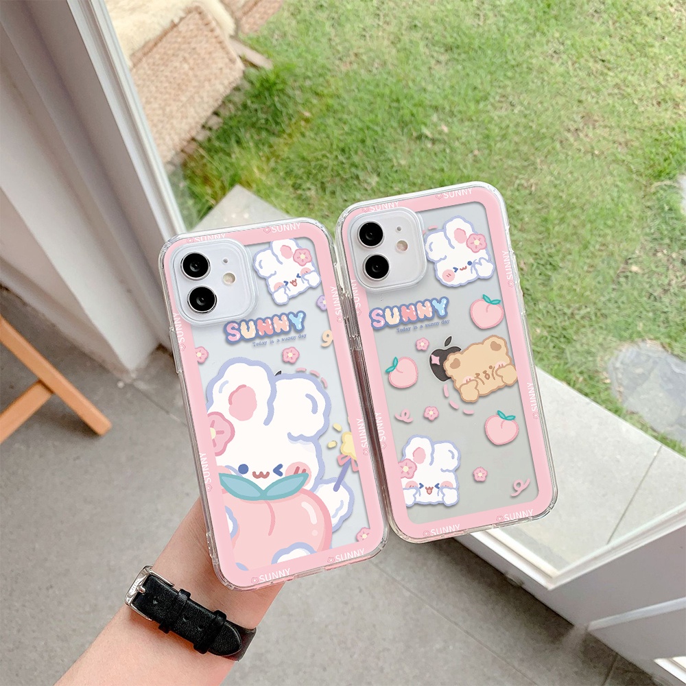 Ốp Điện Thoại Tpu Mềm In Hình Thỏ Dễ Thương Cho iPhone 11 12 13 pro max XS X XR XSMax 7 8 6 6s plus 5 4 SE 2020