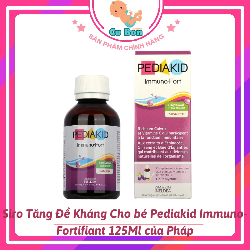 Siro Tăng Đề Kháng Cho bé Pediakid Immuno-Fortifiant 125Ml của Pháp từ sơ sinh và người lớn cải thiện hệ miễn dịch