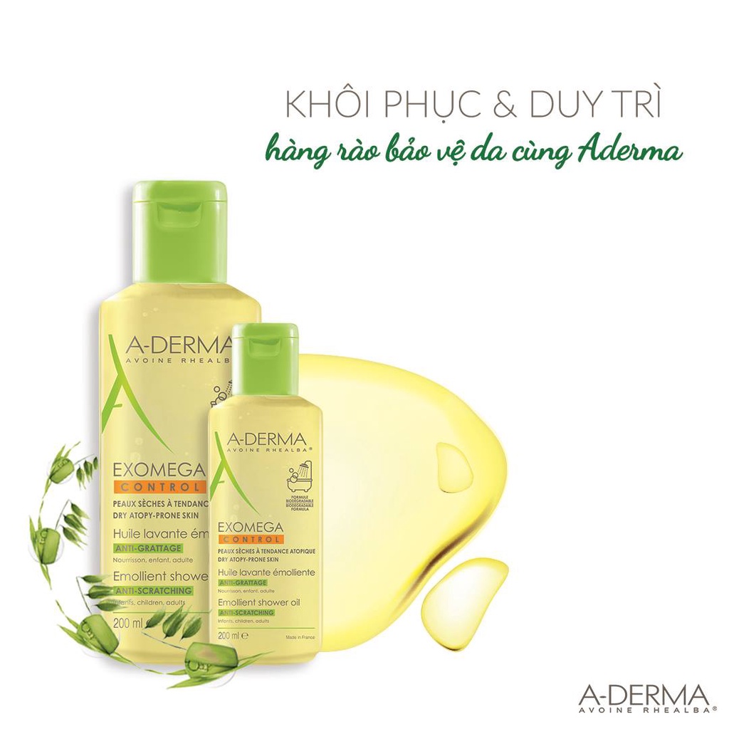 [CHÍNH HÃNG CÓ TEM] A-DERMA Exomega Control Shower Oil - Dầu Làm Sạch Cho Da Viêm Cơ Địa Đến Da Rất Khô | BigBuy360 - bigbuy360.vn