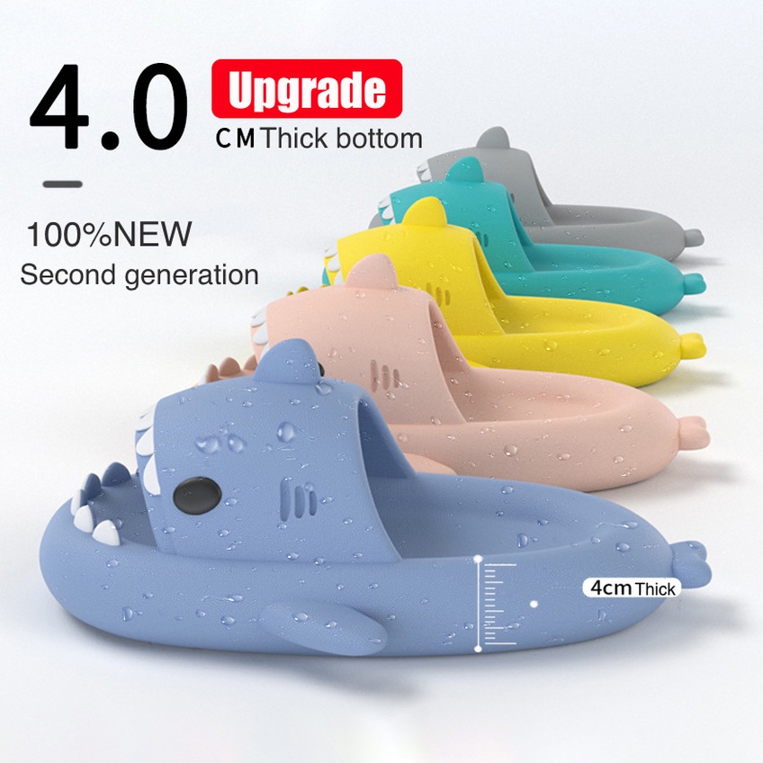 2022 Trẻ em Dép có đáy dày 4cm Dép lê, Chống trượt / EVA / Dép hoạt hình Baby Shark