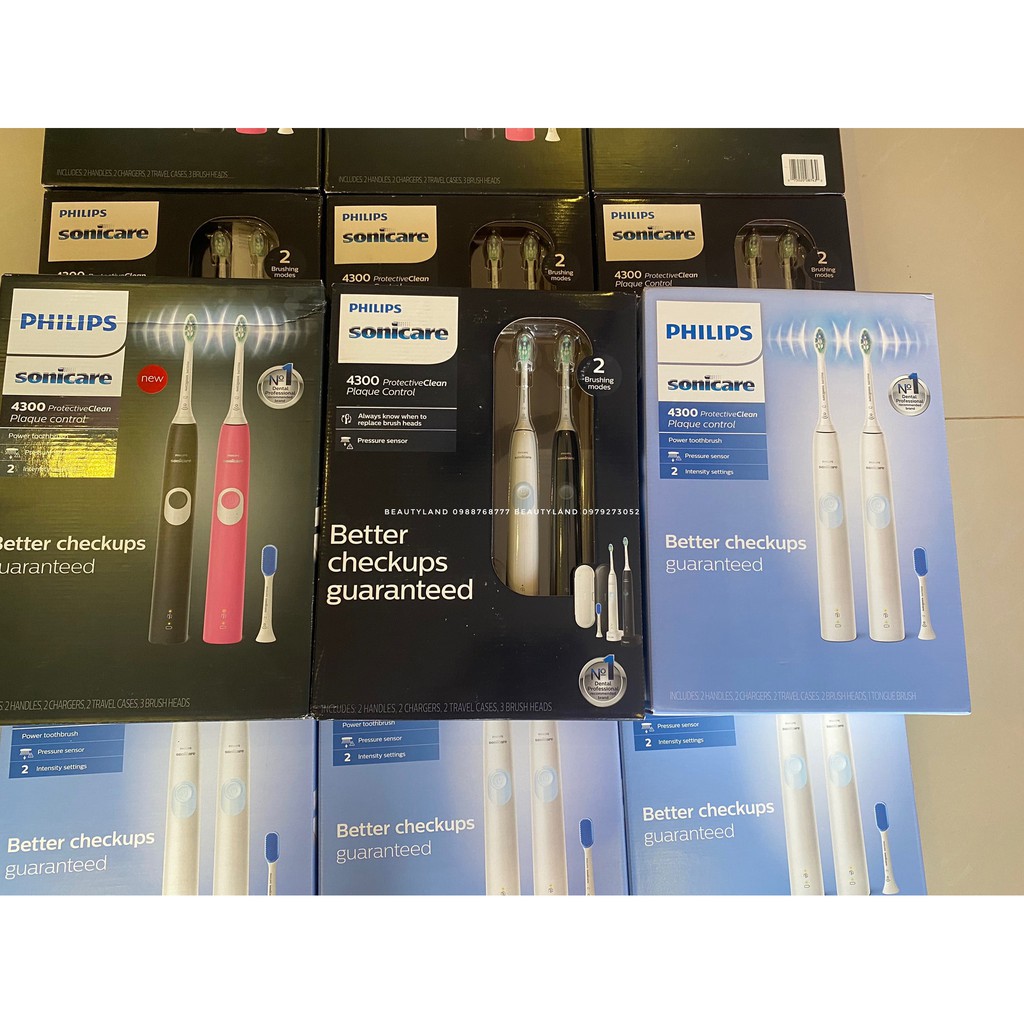 BỘ ĐÔI BÀN CHẢI ĐIỆN PHILIPS SONICARE 4300